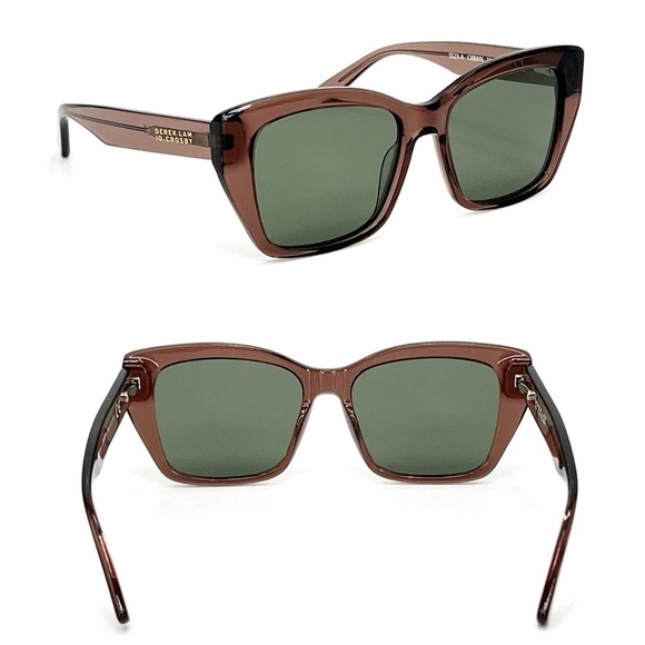 New Derek Lam 10 Crosby Sunglasses Square Lens Translucent Brown Frame Sunnies